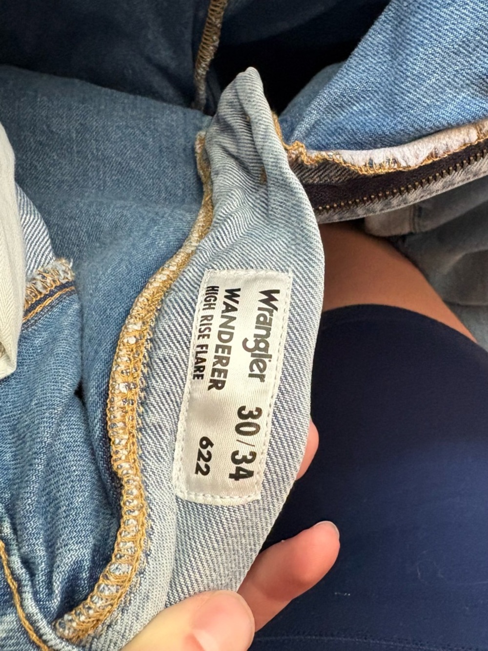 Wrangler Two-Tone Light Blue Panel Flare Jeans - Picture 2 of 2